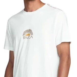 RVCA Shirt Men's Rise Sun Cut Short Sleeve Graphic Tee Antique White